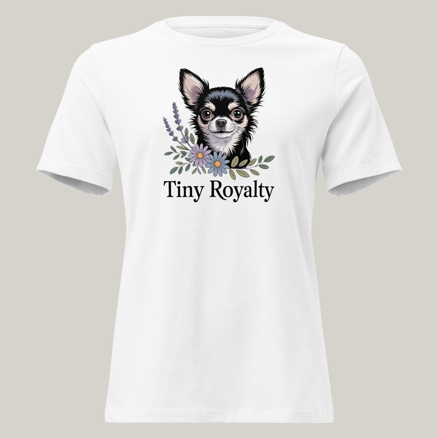 Langhåret Chiuahua hundeprint t-skjorte – retrodesign.