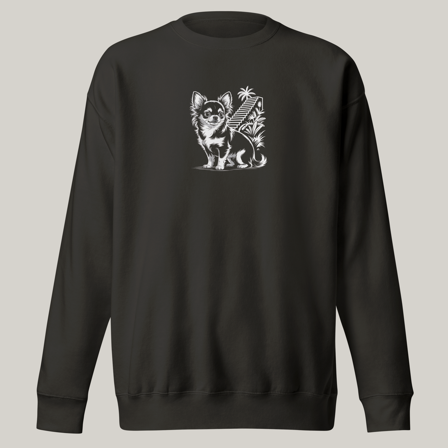 Hundeprint på genser – Langhåret Chihuahua.