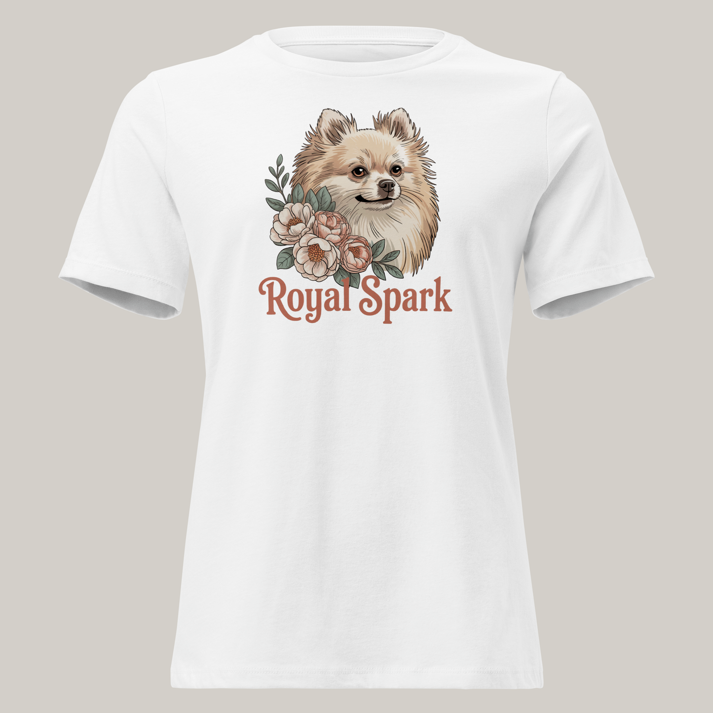 Pomeranian hundeprint t-skjorte – retrodesign