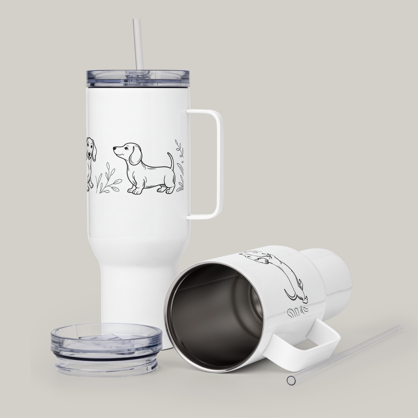 Drikkeflaske med hundeprint - Dachshund.