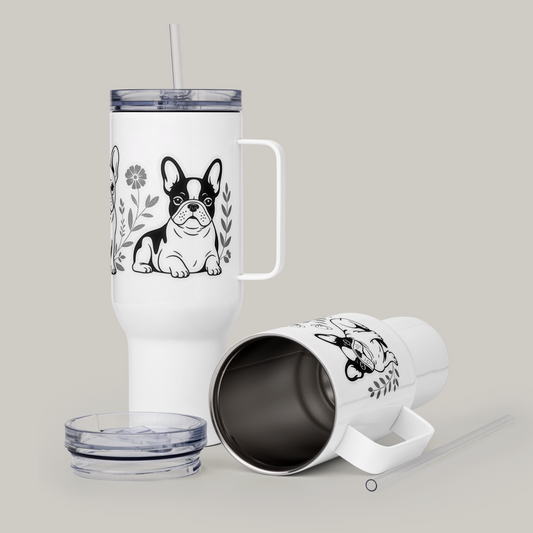 Drikkeflaske med Fransk Bulldog -hundeprint.