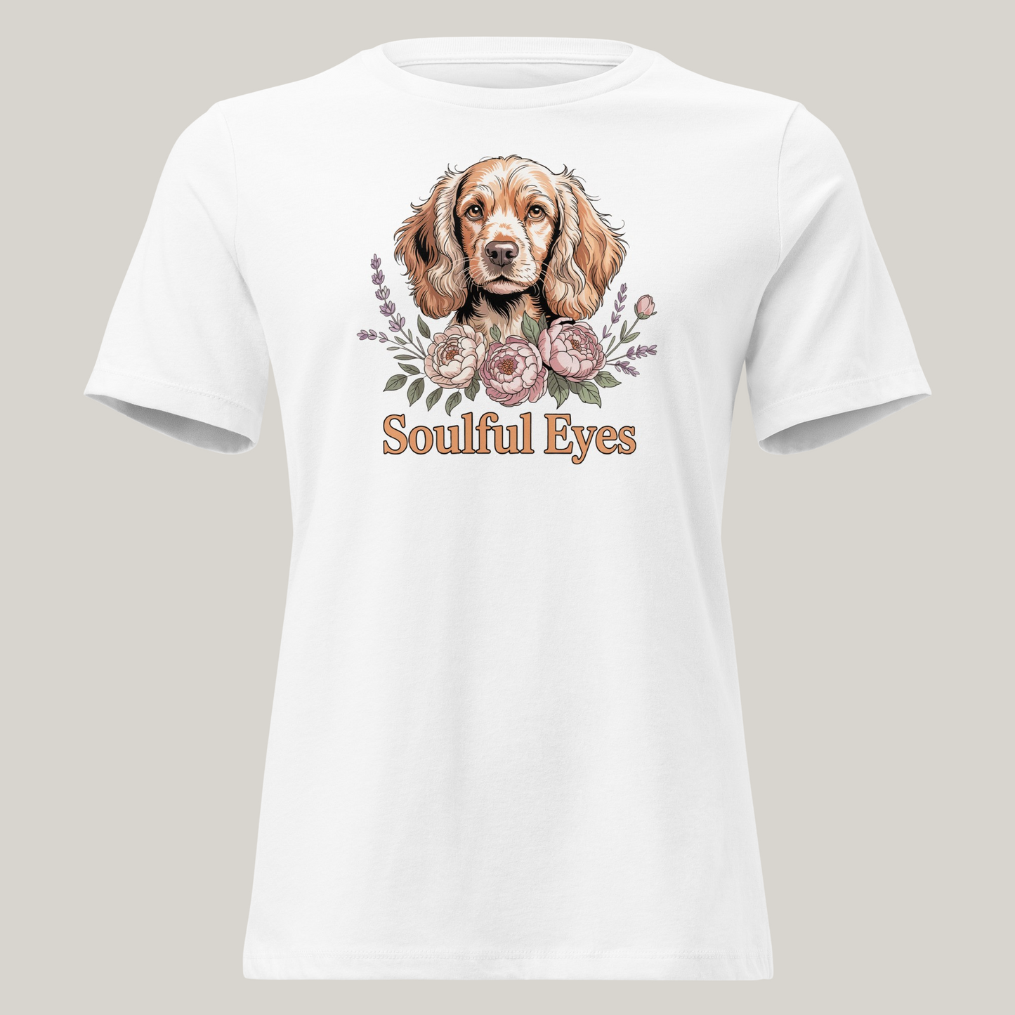 Cocker Spaniel hundeprint t-skjorte – retrodesign.