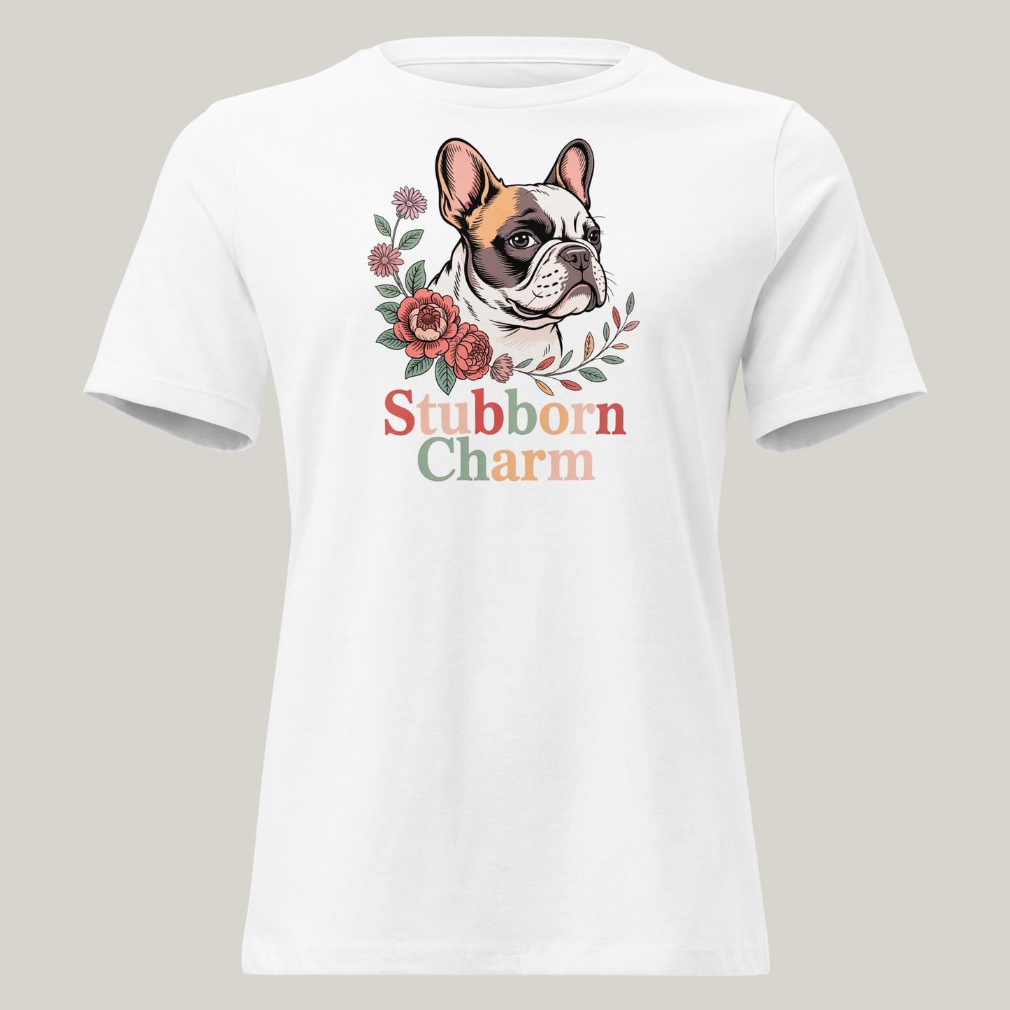 Fransk Bulldog hundeprint t-skjorte – retrodesign.