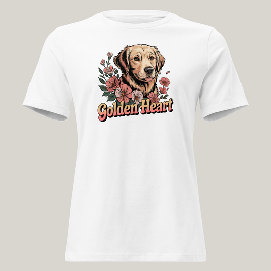 Golden Retriever hundeprint t-skjorte – retrodesign.