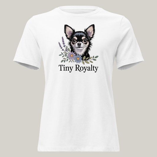 Langhåret Chiuahua hundeprint t-skjorte – retrodesign.