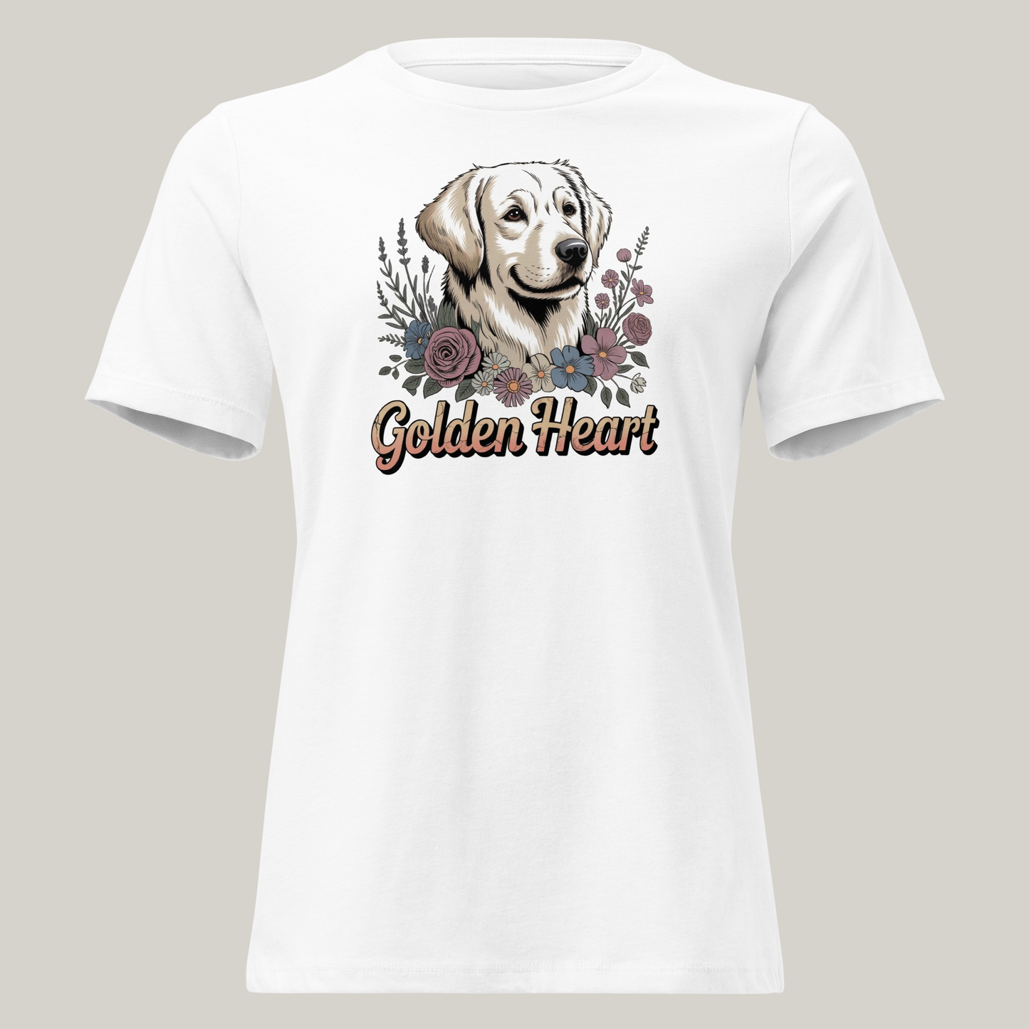 Golden Retriever hundeprint t-skjorte – retrodesign.
