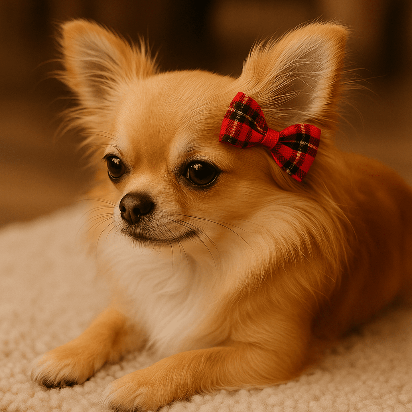 Hundesløyfe – Chihuahua med sløyfe til hund i assortert farge, pynt til hund, enkel å feste med spenne