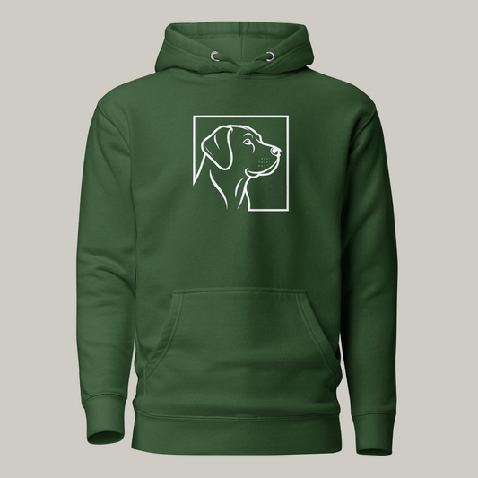 Hundeprint på hoodie – Labrador Retriever.