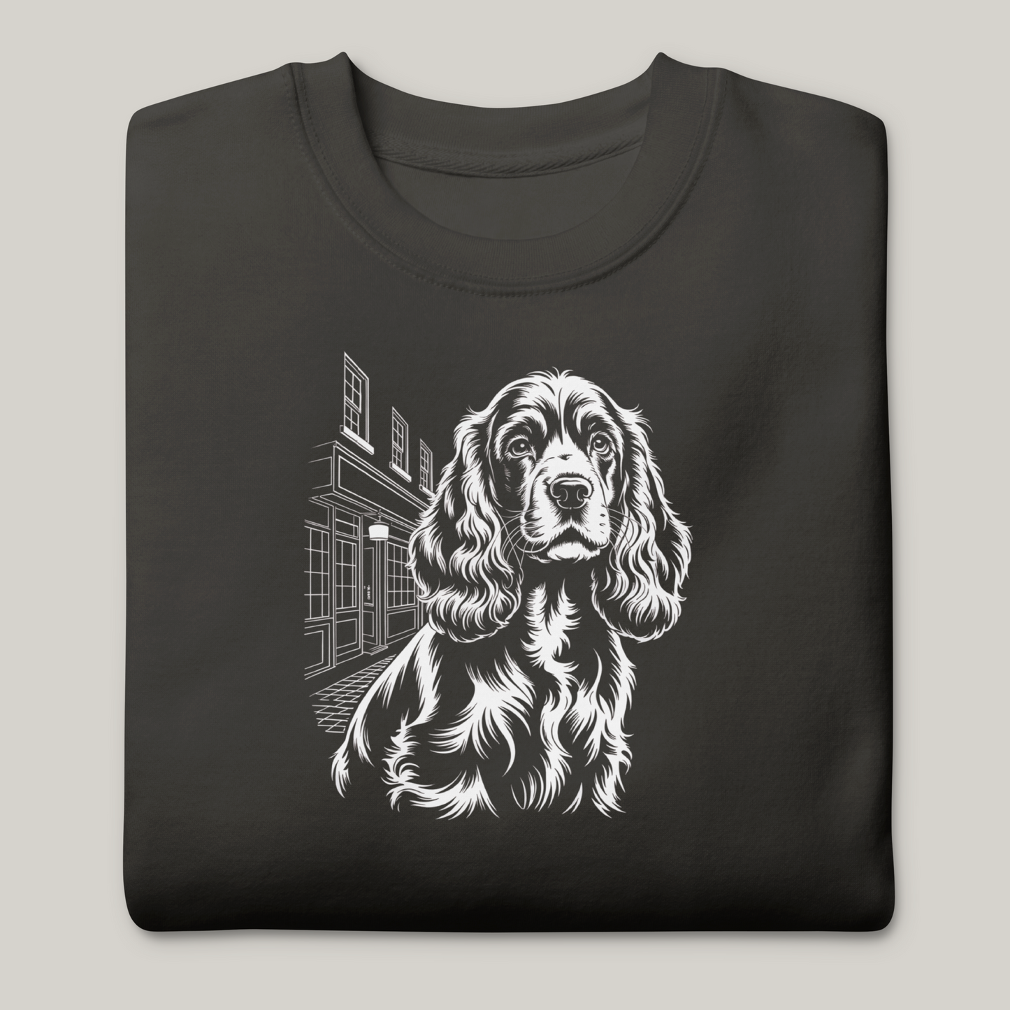 Hundeprint på genser – Cocker Spaniel.