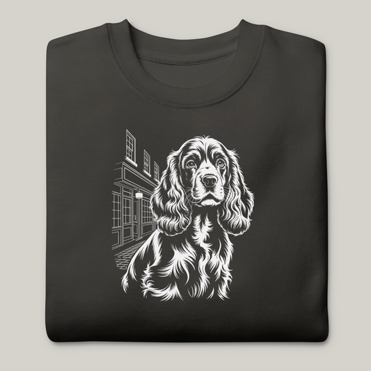 Hundeprint på genser – Cocker Spaniel.