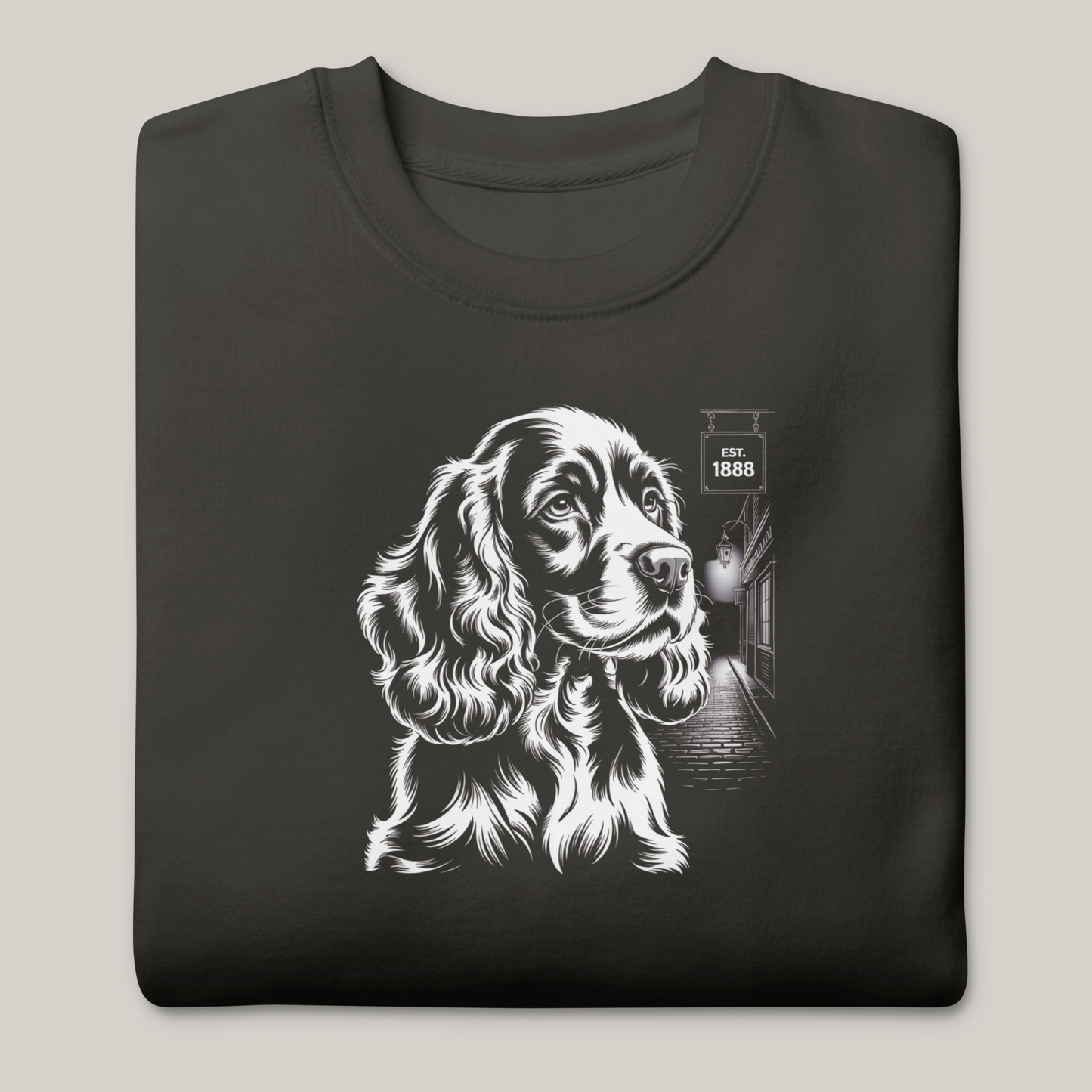 Hundeprint på genser – Cocker Spaniel.