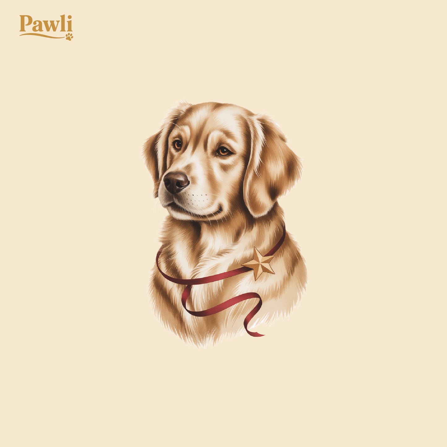 Pawli julegenser Golden Retriever brun