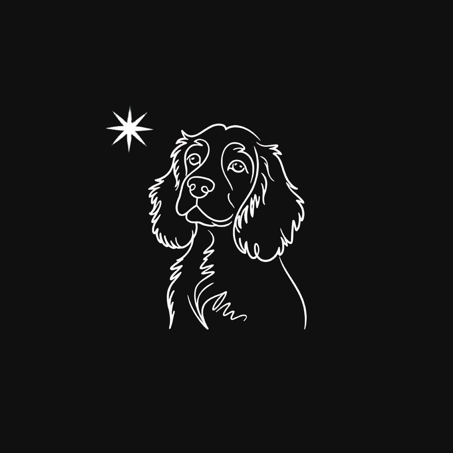 Pawli svart minimalistisk julegenser Cocker Spaniel