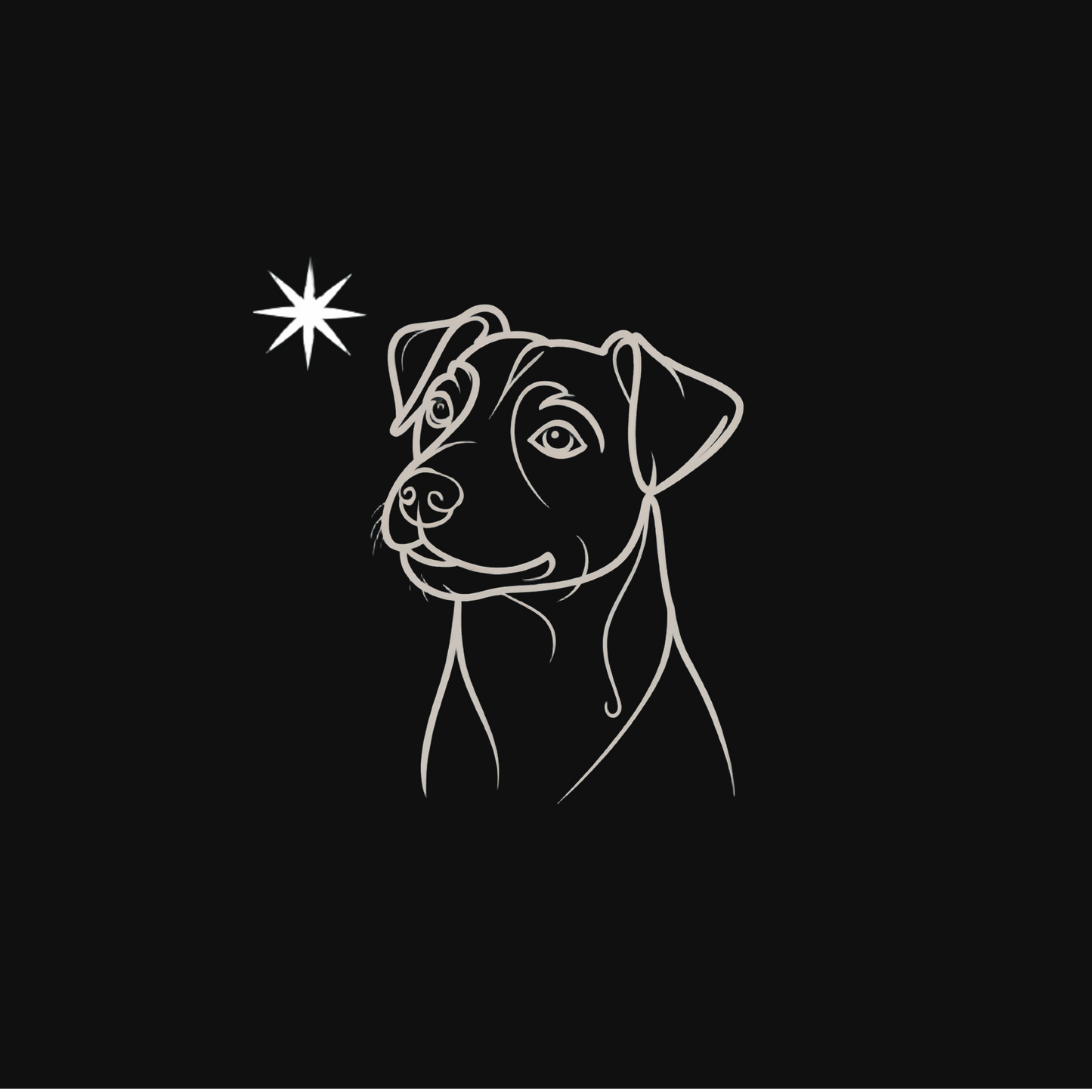 Pawli svart minimalistisk julegenser - Jack Russell Terrier