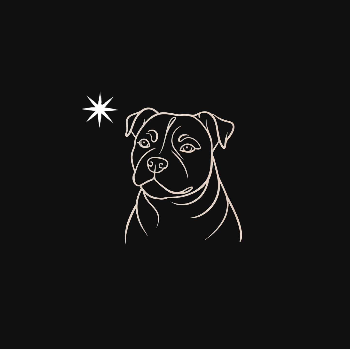 Pawli svart minimalistisk julegenser Staffordshire Bull Terrier