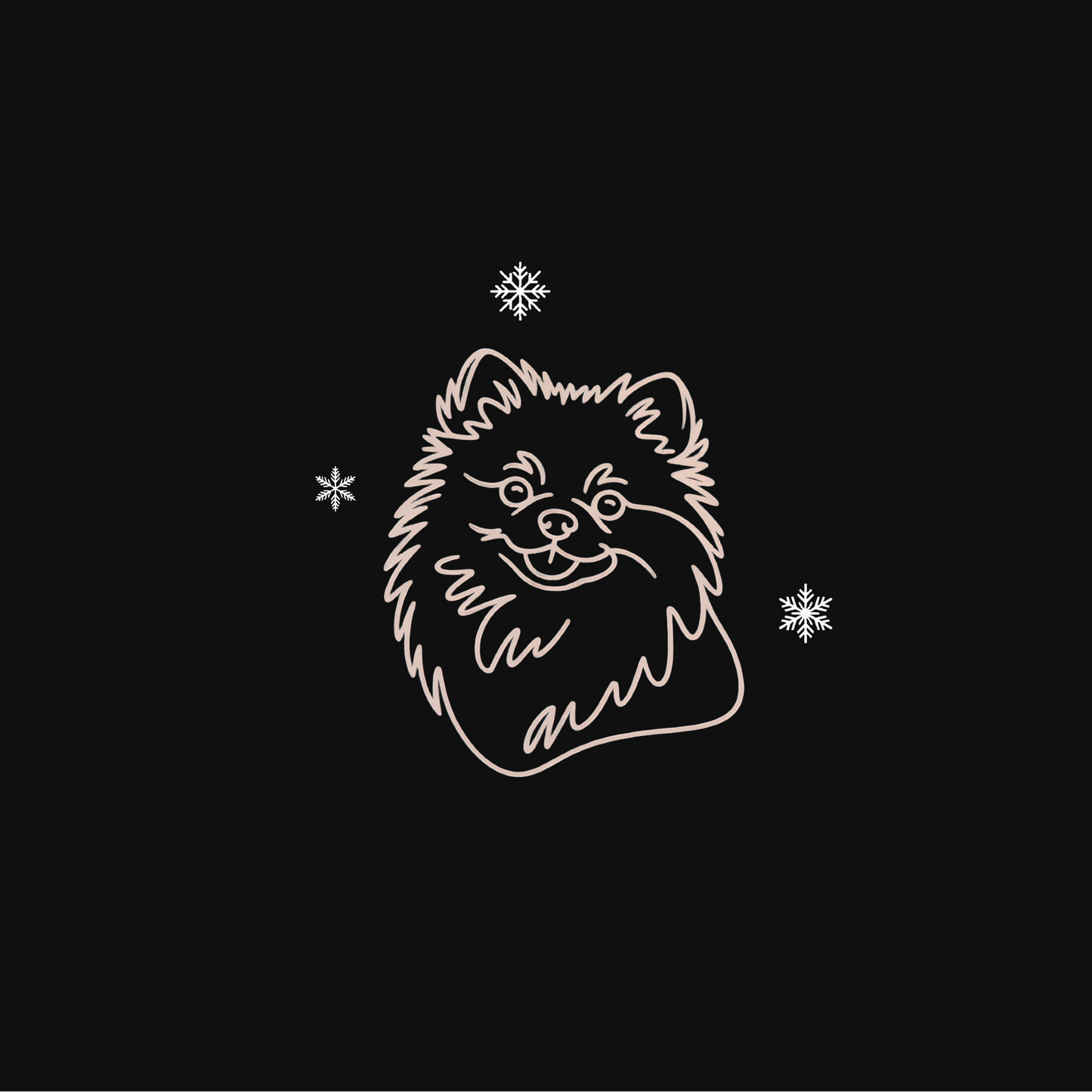 Pawli svart minimalistisk julegenser Pomeranian