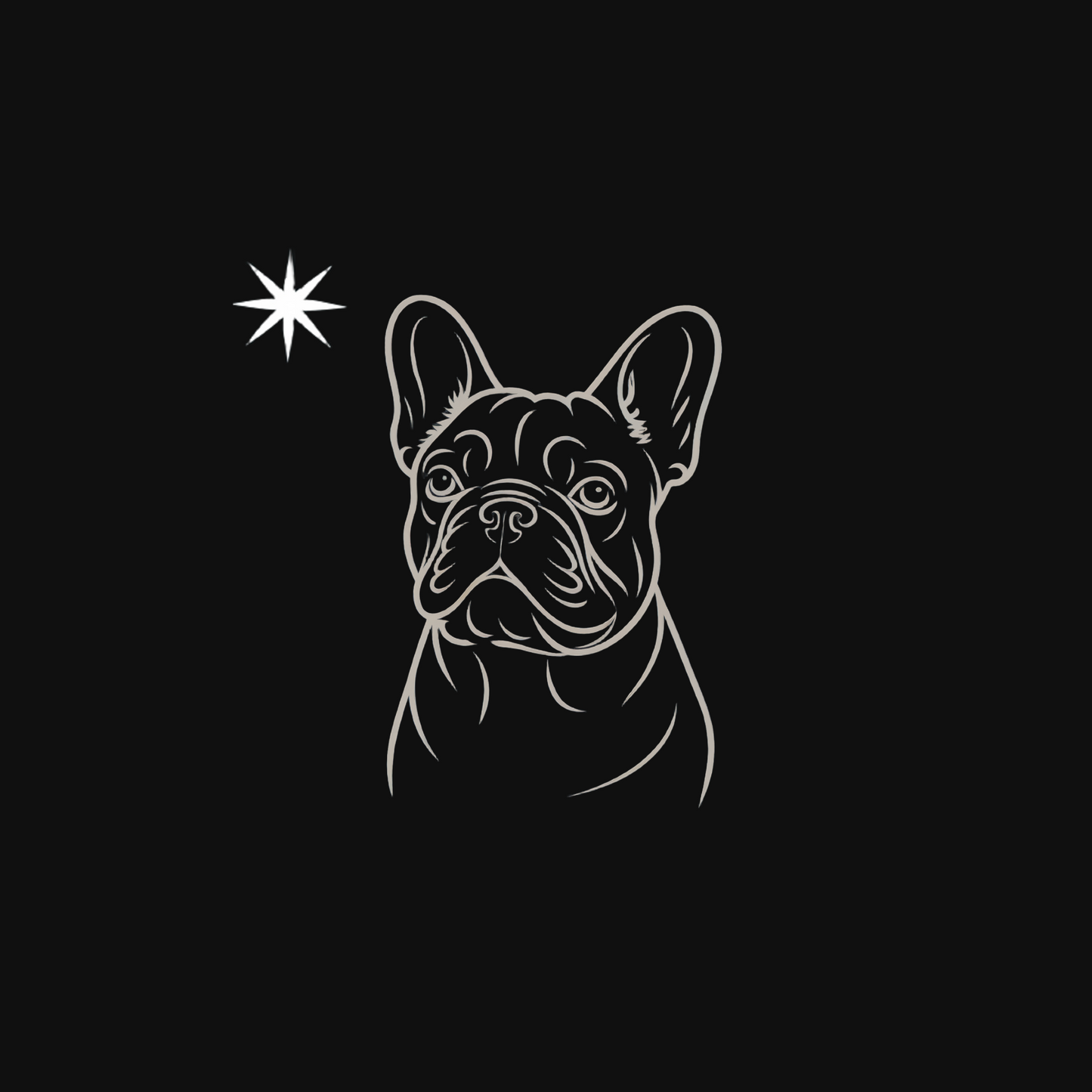 Pawli svart minimalistisk julegenser - Fransk Bulldog